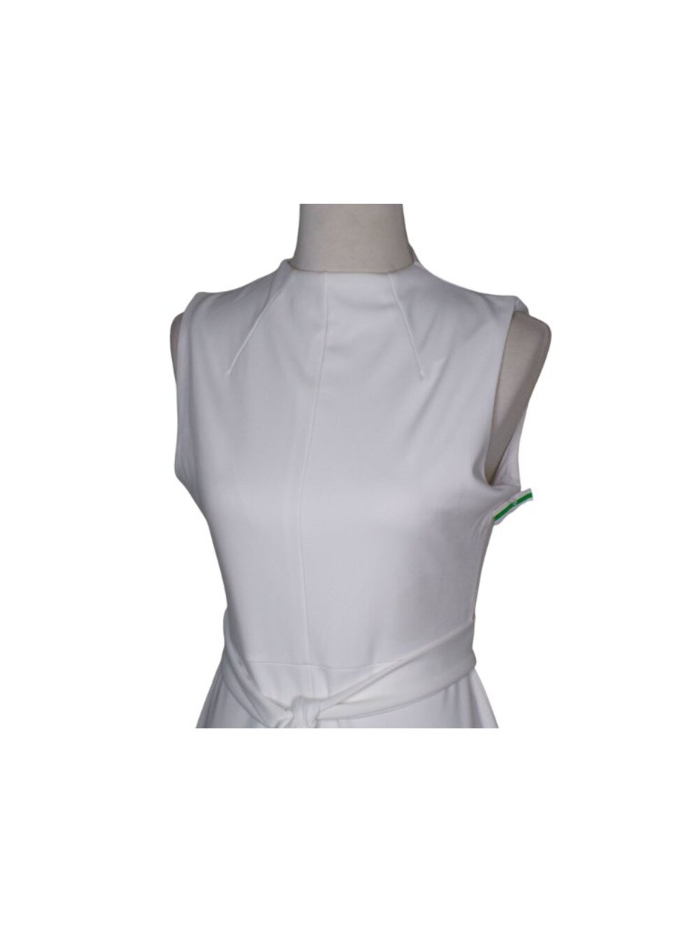 🆕ALEXIA ADMOR Mock Neck Belted Sheath Dress Ivory Cream 8 - Picture 6 of 11